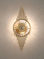 Wall Sconce | Gold-Finish Stainless Steel & Cut Crystal | Ø 25 cm x H 65 cm