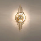 Wall Sconce | Gold-Finish Stainless Steel & Cut Crystal | Ø 25 cm x H 65 cm