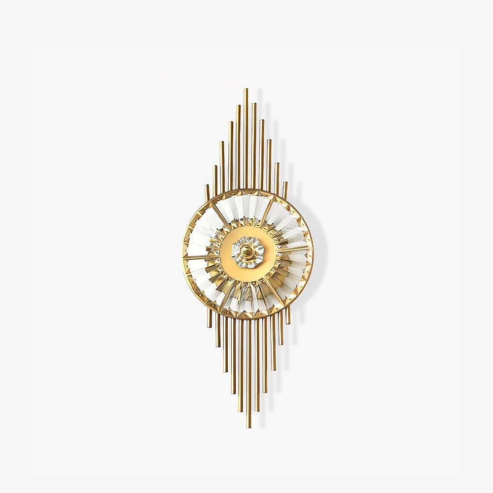 Wall Sconce | Gold-Finish Stainless Steel & Cut Crystal | Ø 25 cm x H 65 cm