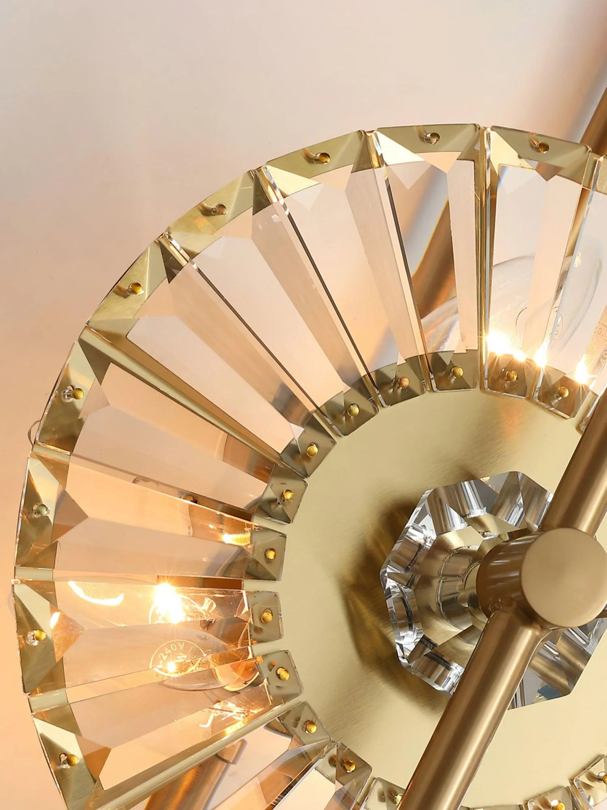 Wall Sconce | Gold-Finish Stainless Steel & Cut Crystal | Ø 25 cm x H 65 cm
