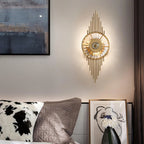 Wall Sconce | Gold-Finish Stainless Steel & Cut Crystal | Ø 25 cm x H 65 cm