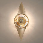 Wall Sconce | Gold-Finish Stainless Steel & Cut Crystal | Ø 25 cm x H 65 cm