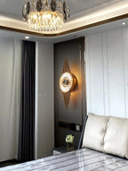 Wall Sconce | Gold-Finish Stainless Steel & Cut Crystal | Ø 25 cm x H 65 cm