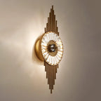 Wall Sconce | Gold-Finish Stainless Steel & Cut Crystal | Ø 25 cm x H 65 cm