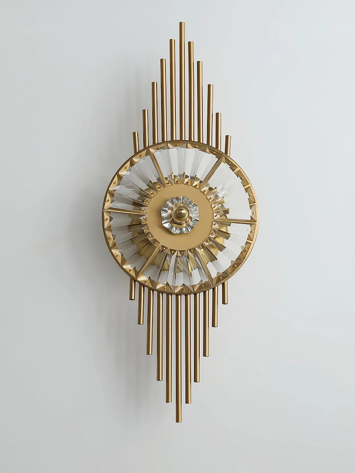 Wall Sconce | Gold-Finish Stainless Steel & Cut Crystal | Ø 25 cm x H 65 cm