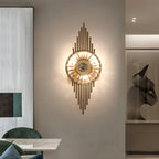 Wall Sconce | Gold-Finish Stainless Steel & Cut Crystal | Ø 25 cm x H 65 cm