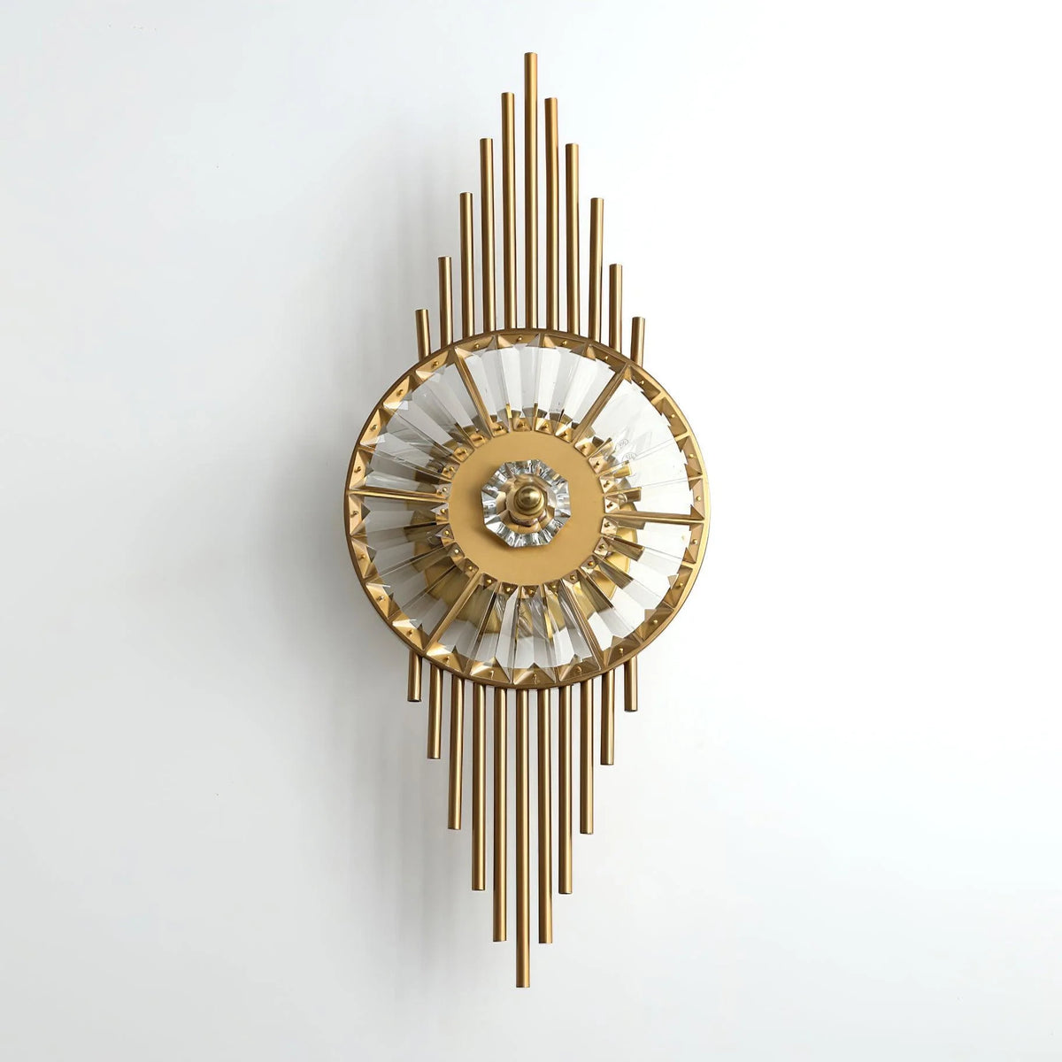 Wall Sconce | Gold-Finish Stainless Steel & Cut Crystal | Ø 25 cm x H 65 cm