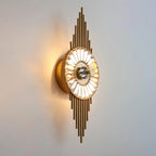 Wall Sconce | Gold-Finish Stainless Steel & Cut Crystal | Ø 25 cm x H 65 cm