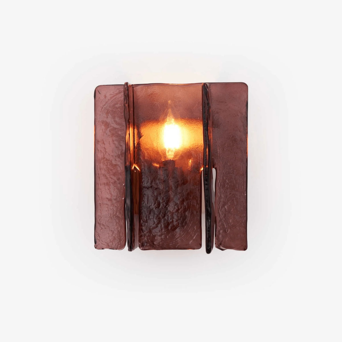 Wall Sconce | Gold Finish & Wine-Red Glass | E14 Compatible