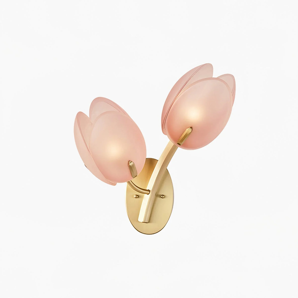 Wall Sconce | Gold Metal & Floral Glass Shade