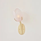 Wall Sconce | Gold Metal & Floral Glass Shade