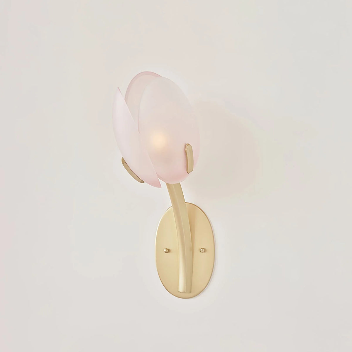 Wall Sconce | Gold Metal & Floral Glass Shade