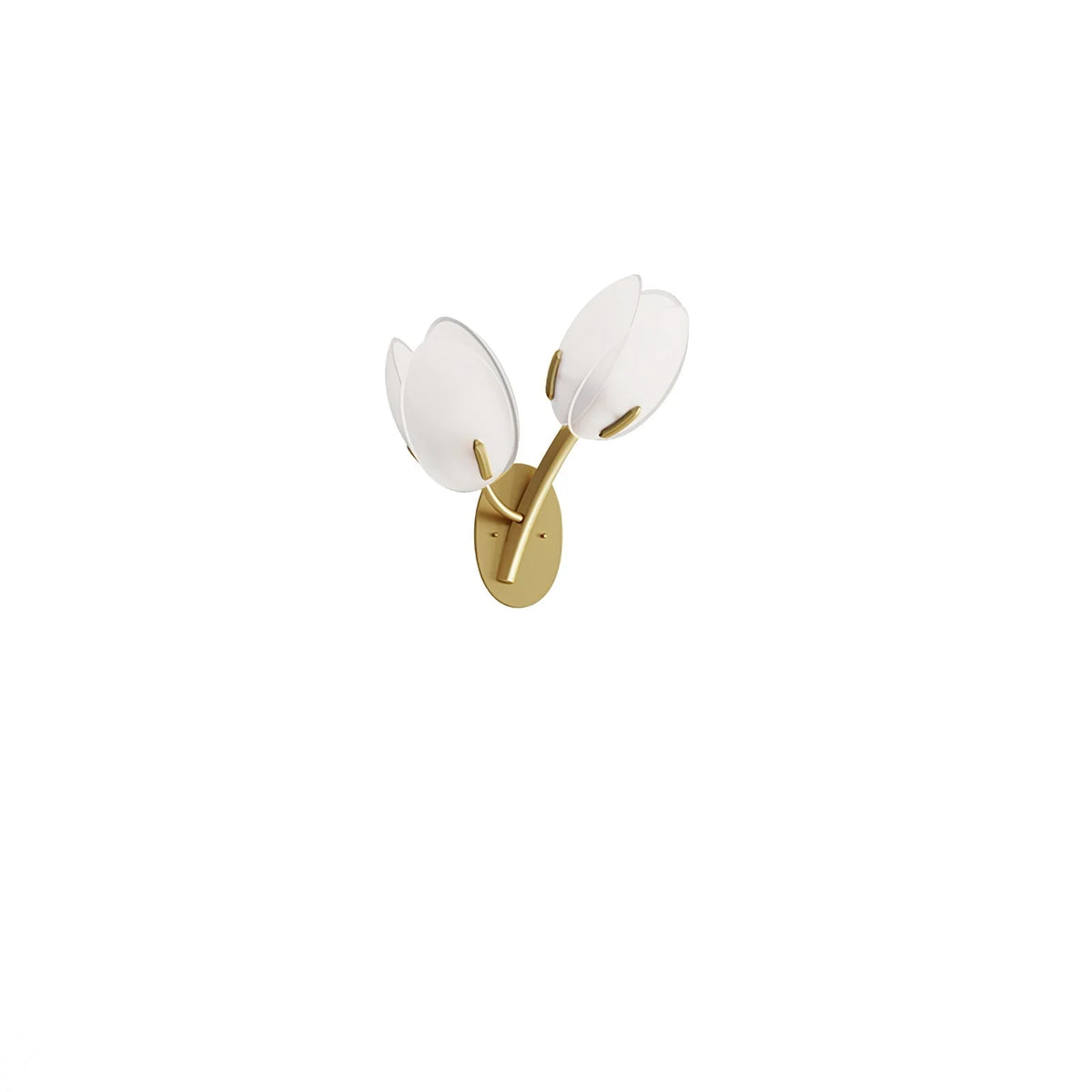 Wall Sconce | Gold Metal & Floral Glass Shade