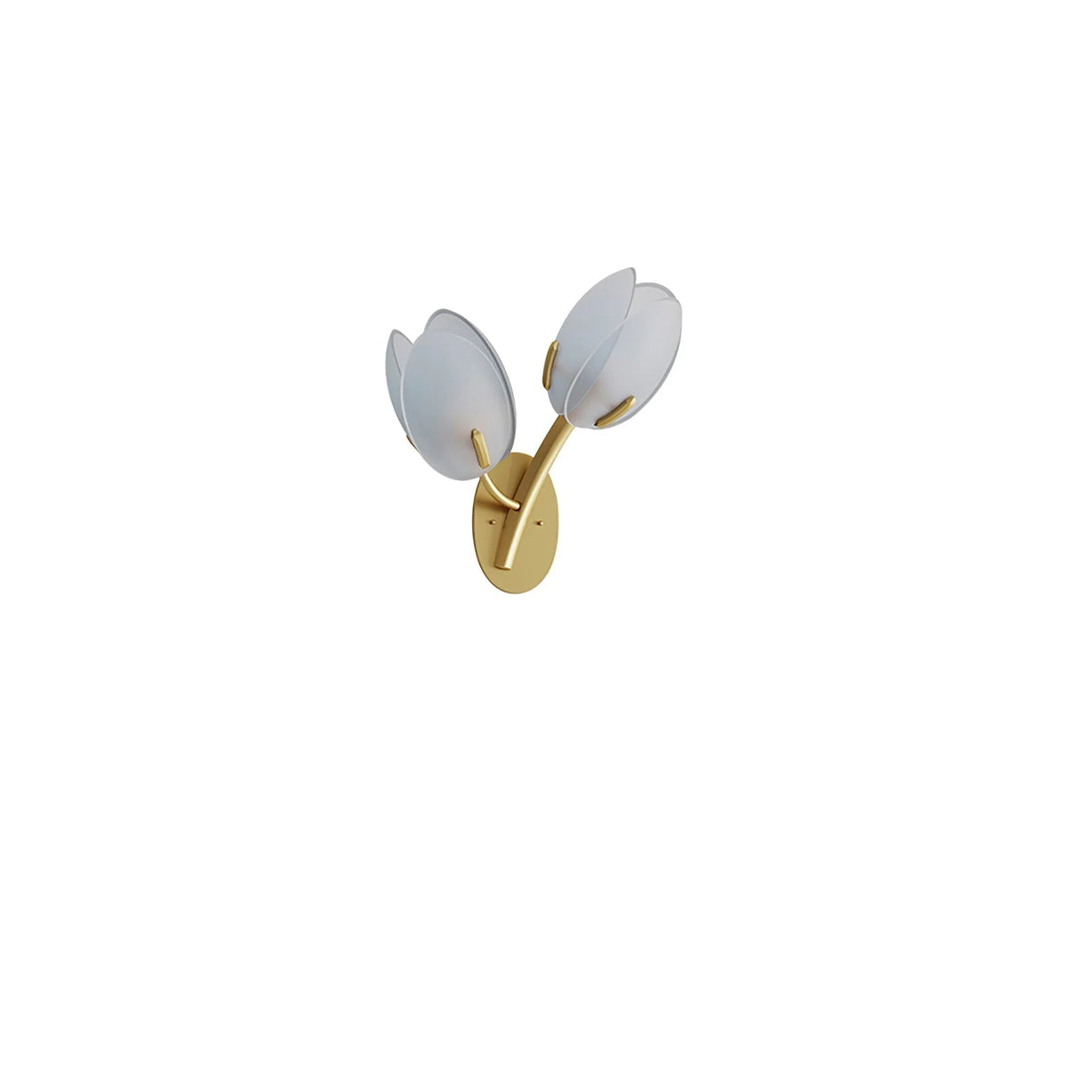 Wall Sconce | Gold Metal & Floral Glass Shade