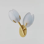 Wall Sconce | Gold Metal & Floral Glass Shade