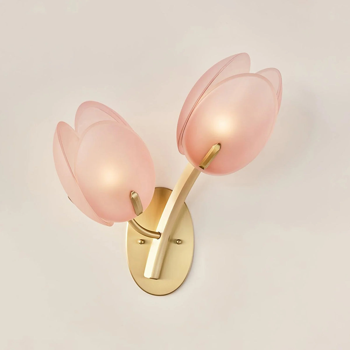 Wall Sconce | Gold Metal & Floral Glass Shade