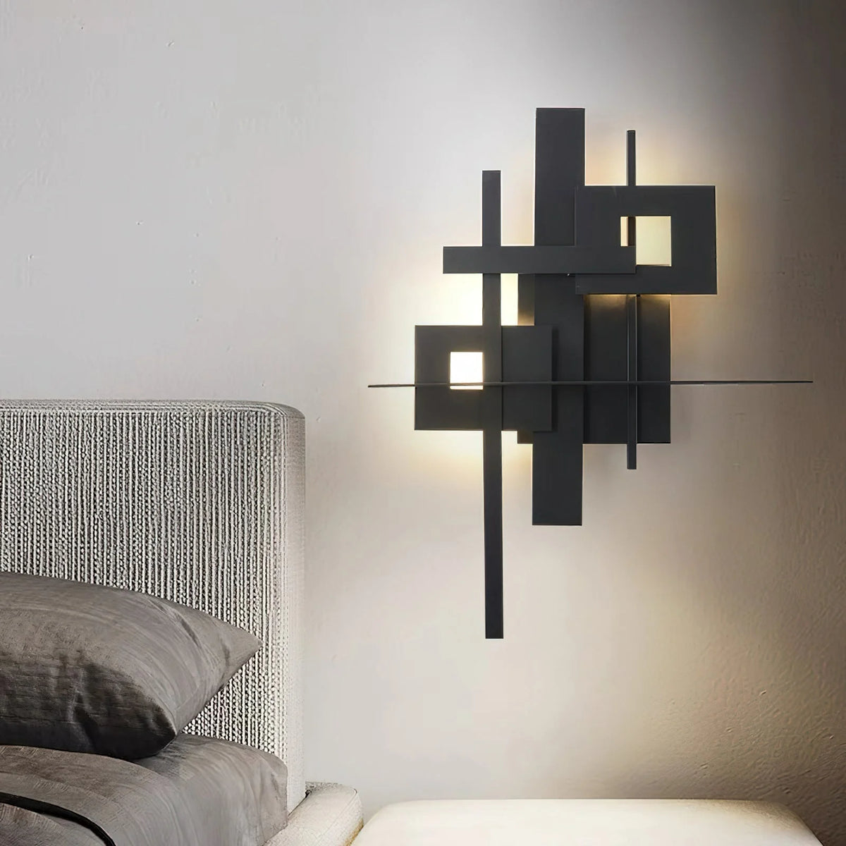 Wall Sconce | Integrated LED & Black Metal Body | 48 cm Diameter