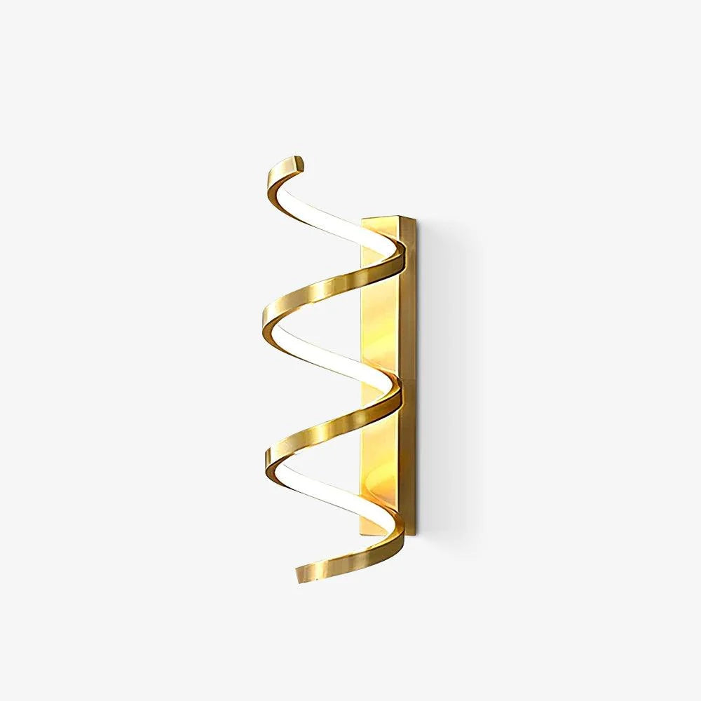 Wall Sconce | Integrated LED & Spiral Design | Brass