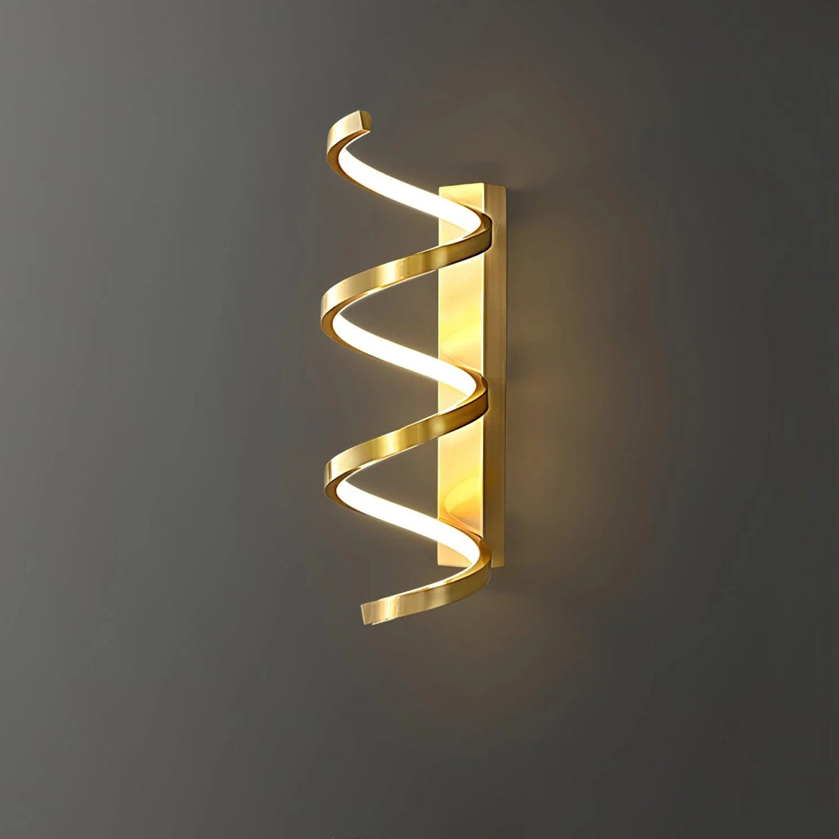 Wall Sconce | Integrated LED & Spiral Design | Brass