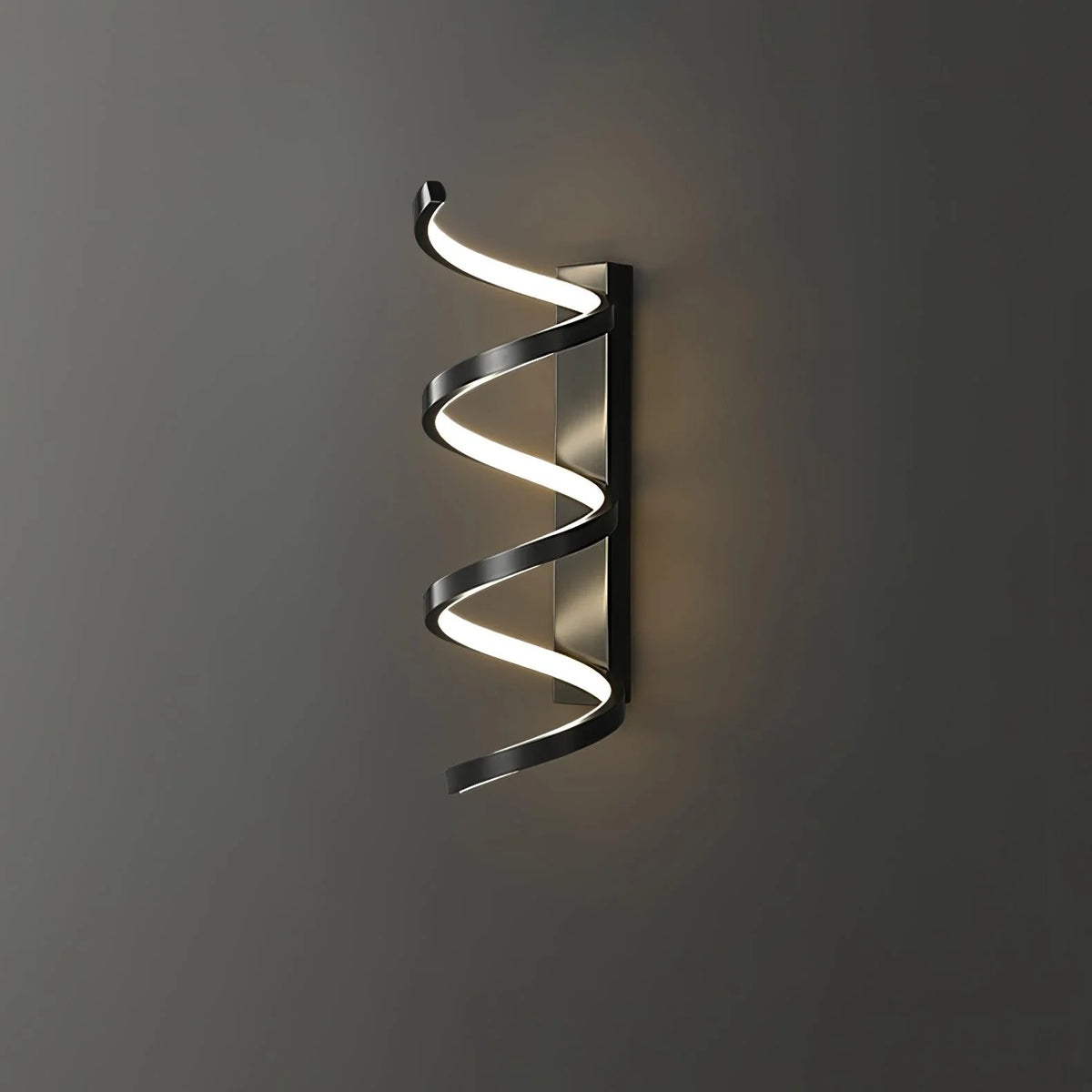 Wall Sconce | Integrated LED & Spiral Design | Brass