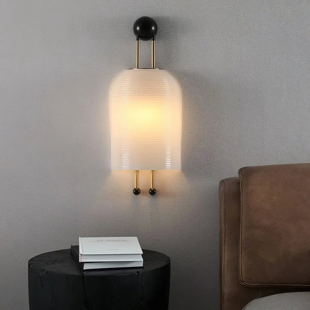 Wall Sconce | Iron Body & Glass Shade | 25 x 65 cm