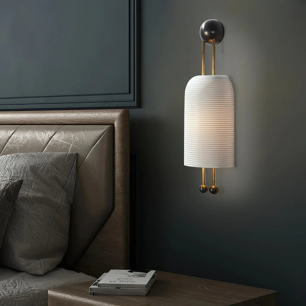 Wall Sconce | Iron Body & Glass Shade | 25 x 65 cm