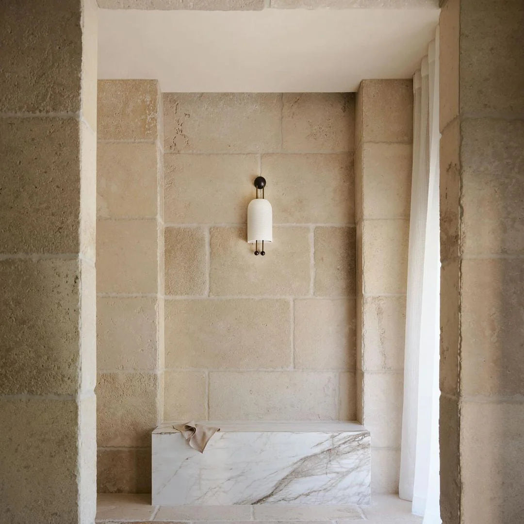 Wall Sconce | Iron Body & Glass Shade | 25 x 65 cm
