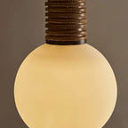 Wall Sconce | Leather Strap & White Glass | 49 cm Height