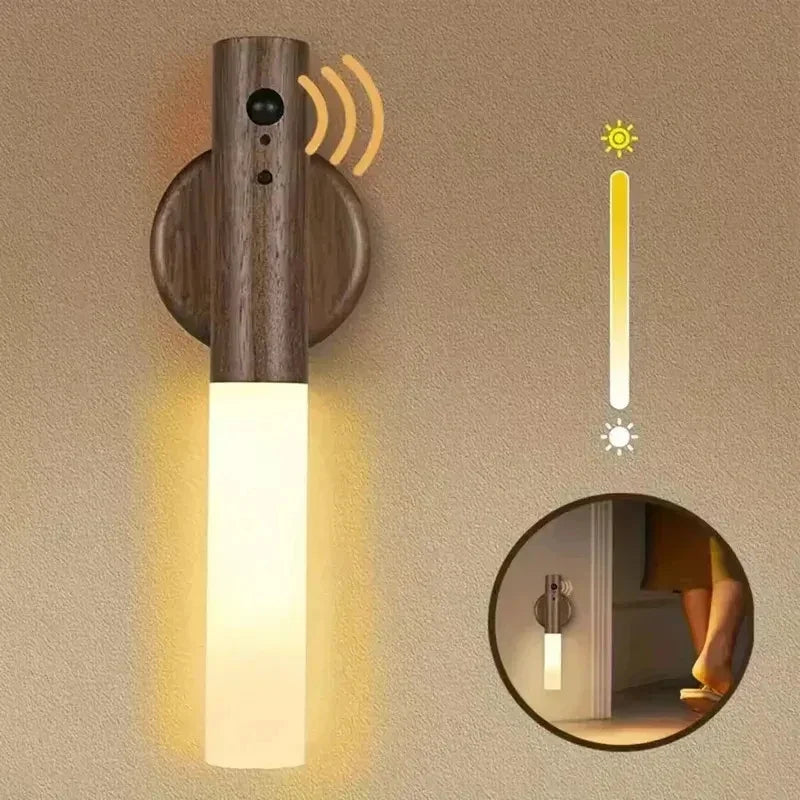 Wall Sconce | Magnetic Mount & Rechargeable | Wooden Body