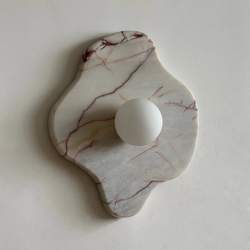 Wall Sconce | Marble Body & Glass Shade | G9 Lamp Holder