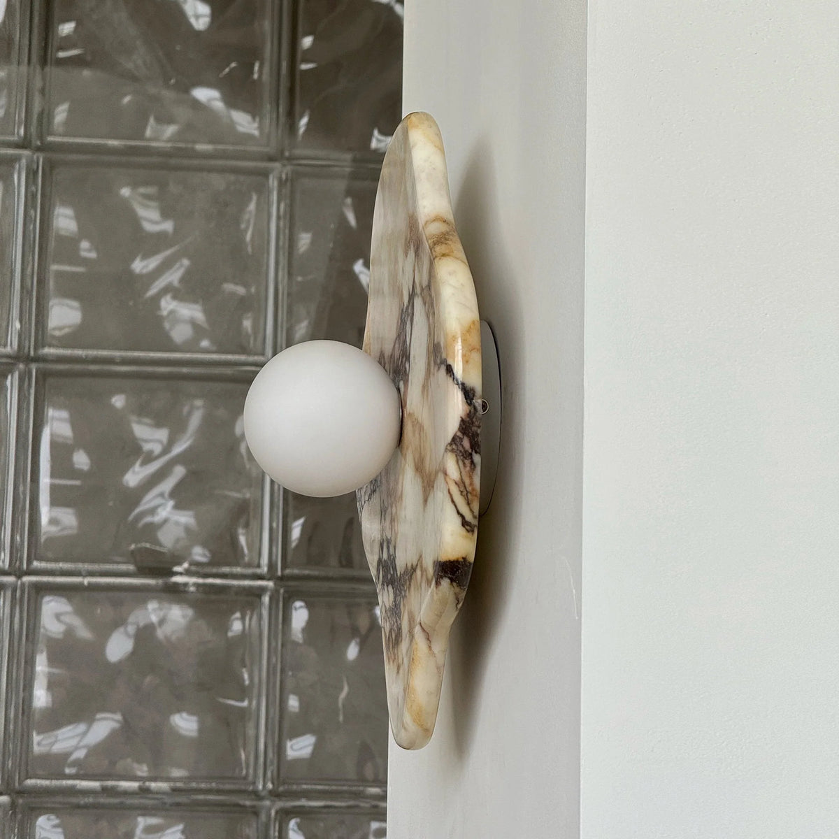 Wall Sconce | Marble Body & Glass Shade | G9 Lamp Holder