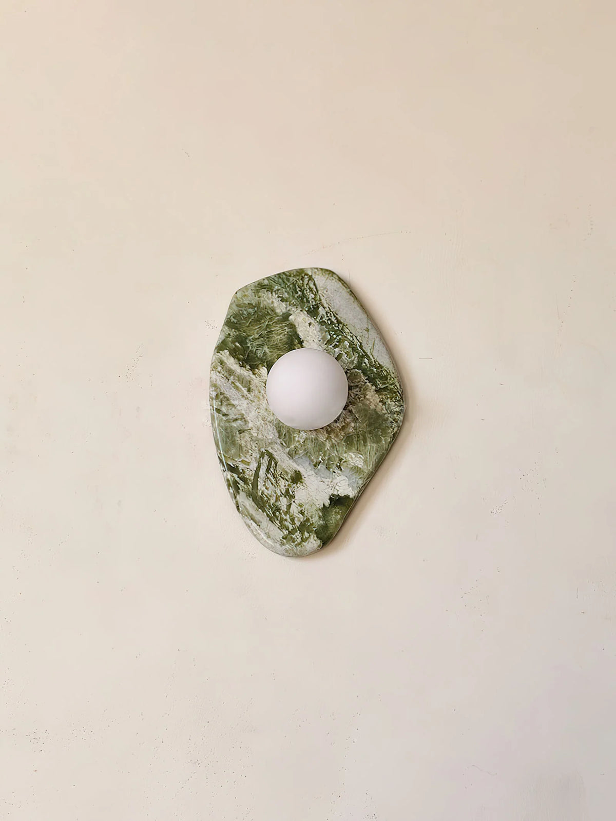 Wall Sconce | Marble Body & Glass Shade | IP20 Moisture-Resistant