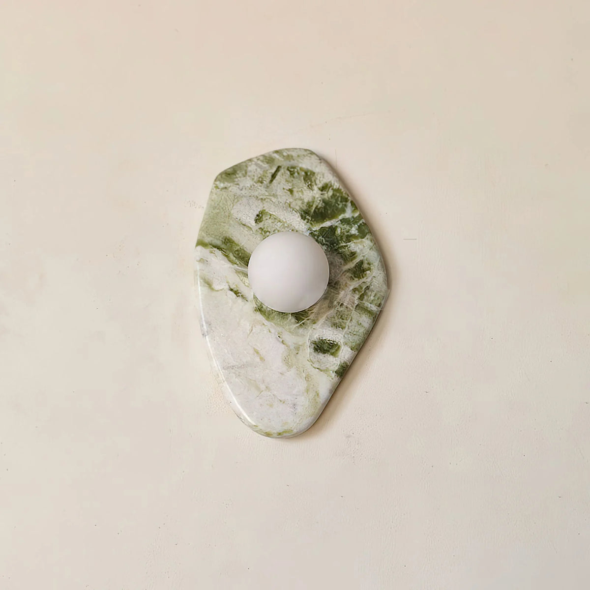 Wall Sconce | Marble Body & Glass Shade | IP20 Moisture-Resistant