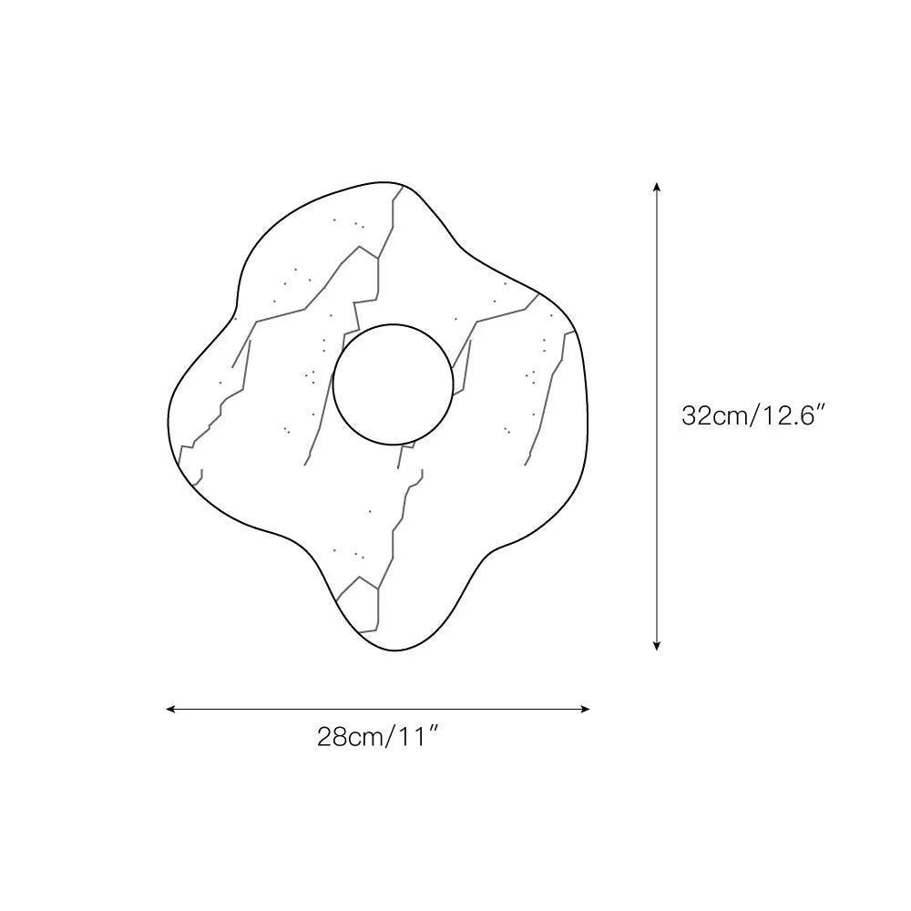 Wall Sconce | Marble Body & Glass Shade | IP20 Moisture-Resistant