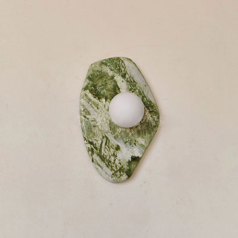 Wall Sconce | Marble Body & Glass Shade | IP20 Moisture-Resistant