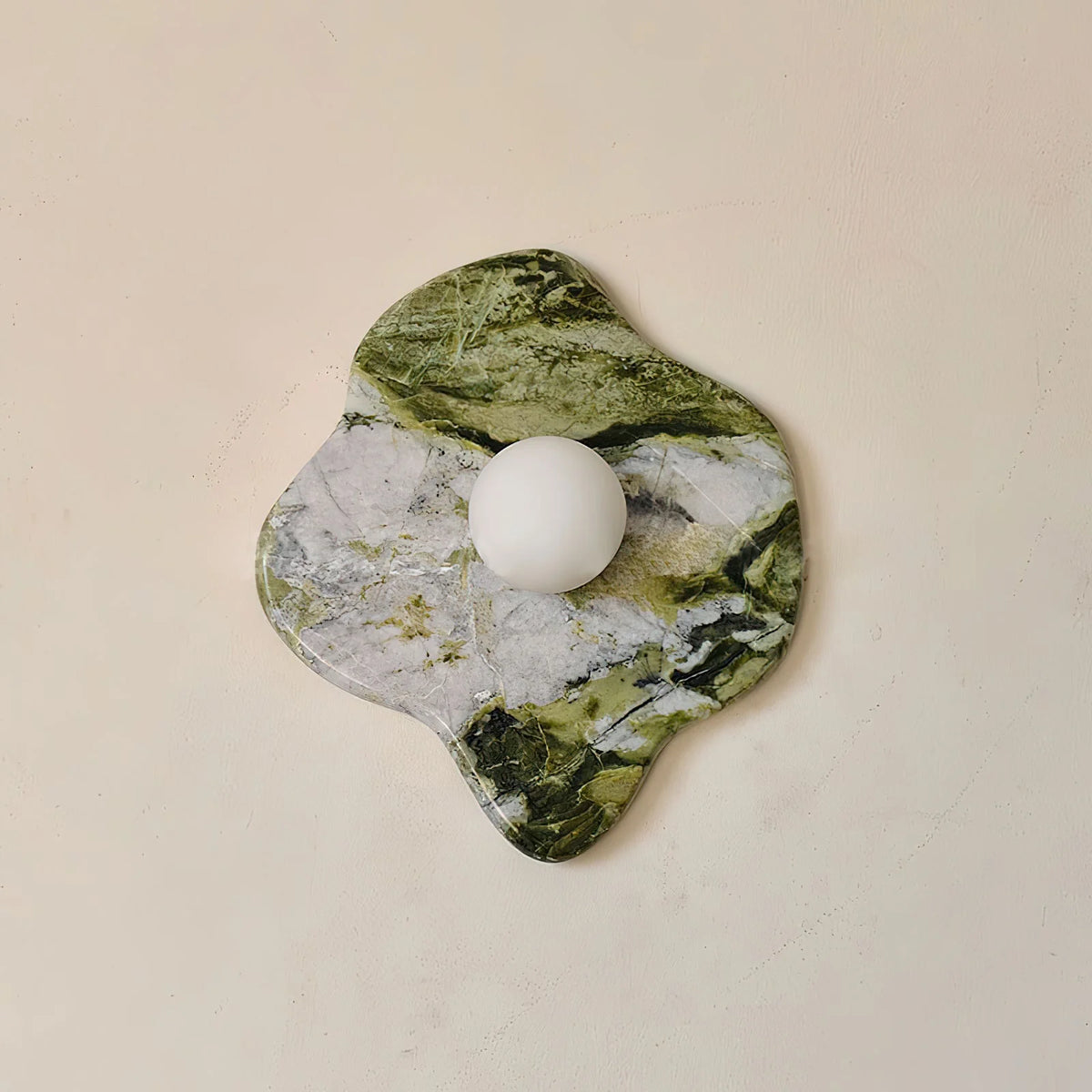 Wall Sconce | Marble Body & Glass Shade | IP20 Moisture-Resistant