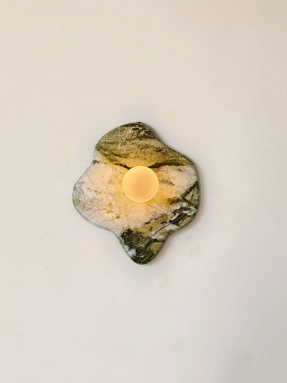 Wall Sconce | Marble Body & Glass Shade | IP20 Moisture-Resistant