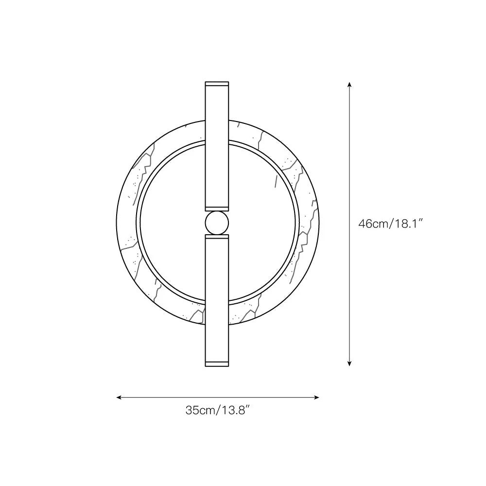 Wall Sconce | Marble Body & Integrated LED | 35 cm