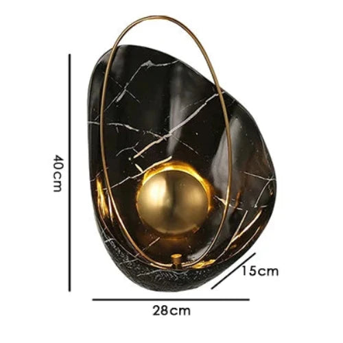 Wall Sconce | Marble-Effect Resin & Warm LED