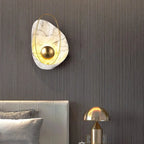 Wall Sconce | Marble-Effect Resin & Warm LED