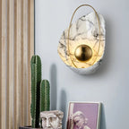 Wall Sconce | Marble-Effect Resin & Warm LED