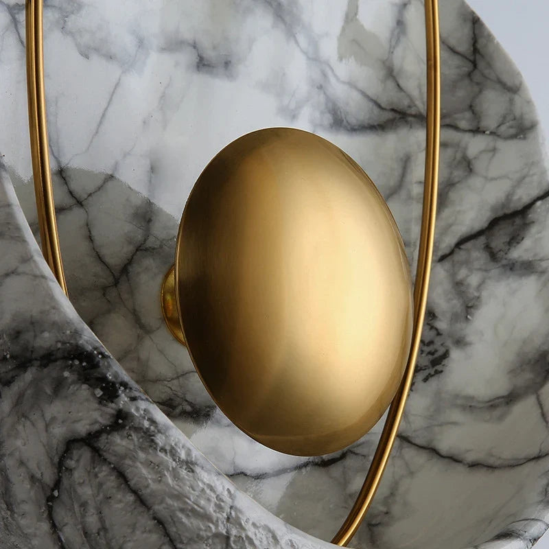 Wall Sconce | Marble-Effect Resin & Warm LED