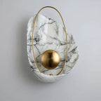 Wall Sconce | Marble-Effect Resin & Warm LED