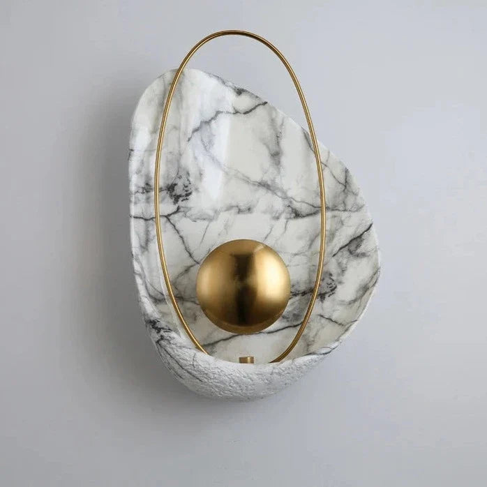 Wall Sconce | Marble-Effect Resin & Warm LED