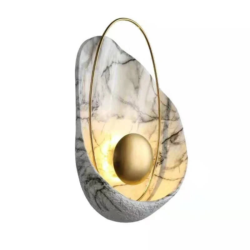 Wall Sconce | Marble-Effect Resin & Warm LED