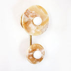 Wall Sconce | Marble Or Jade Shade & Gold Metal Body | 37 cm Height