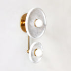 Wall Sconce | Marble Or Jade Shade & Gold Metal Body | 37 cm Height