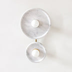 Wall Sconce | Marble Or Jade Shade & Gold Metal Body | 37 cm Height