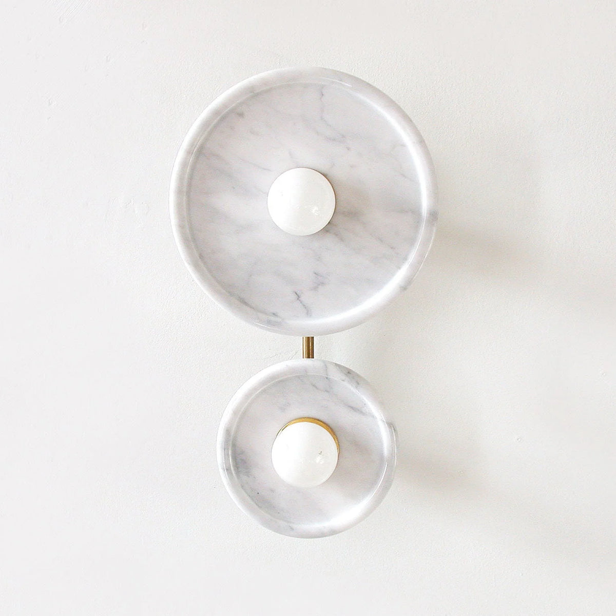 Wall Sconce | Marble Or Jade Shade & Gold Metal Body | 37 cm Height