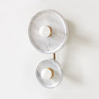 Wall Sconce | Marble Or Jade Shade & Gold Metal Body | 37 cm Height